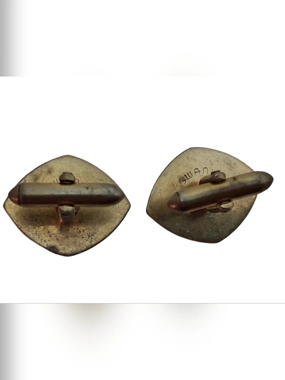 Vintage SWANK Silver Tone & Gold Tone Etched Starburst Cufflinks - Mid Century
